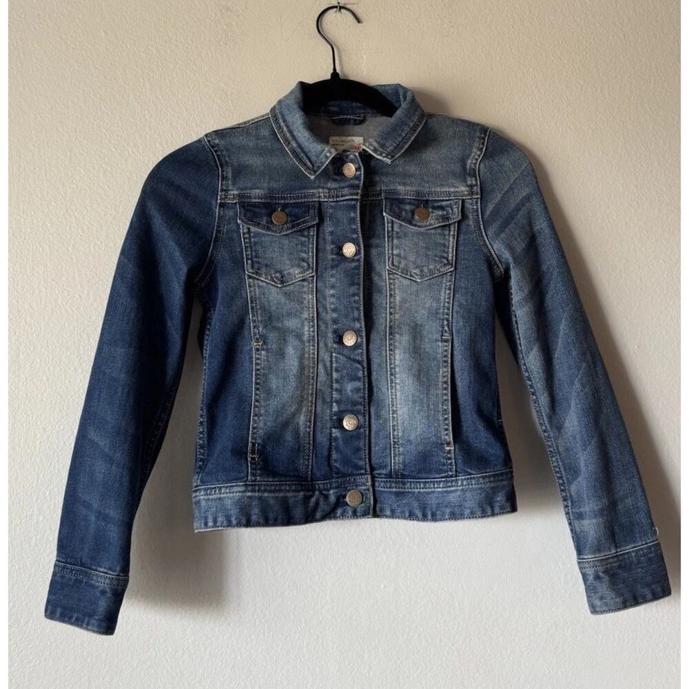 Crewcuts Girls Size 10 Stretch Denim Jean‎ Jacket Discoloration READ